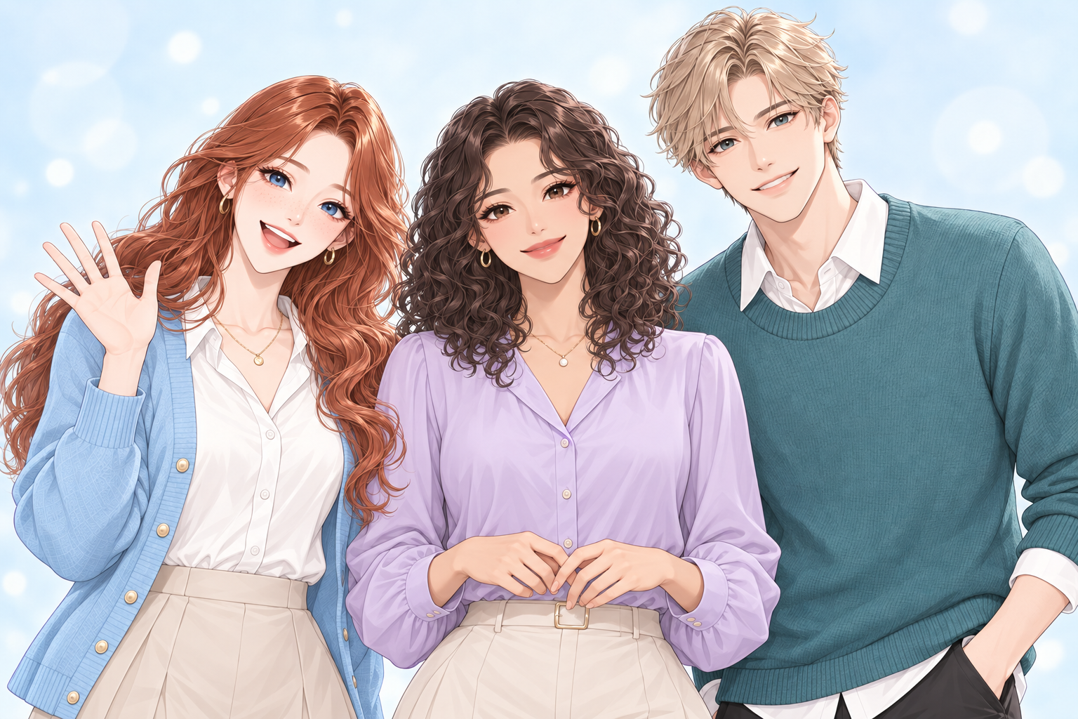 영어 팀 엠마, 릴리, 노아