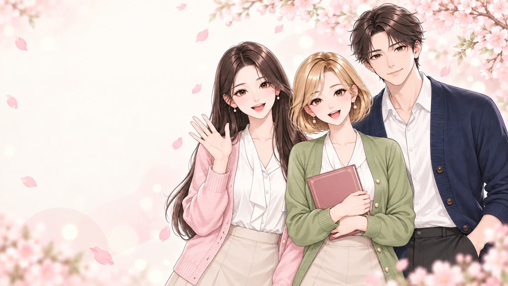 일본어 팀 하루, 유나, 렌 센세