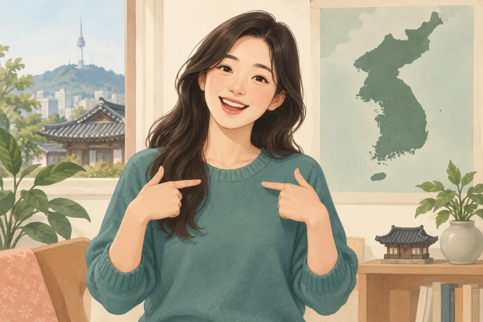 한국 출신이라는 배경을 소개할 때.