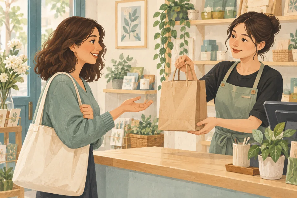 점원에게 봉투를 하나 부탁할 때.