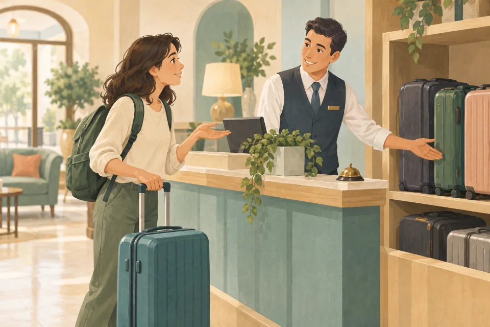 체크인 전후 여행 가방을 맡겨도 되는지 물을 때.