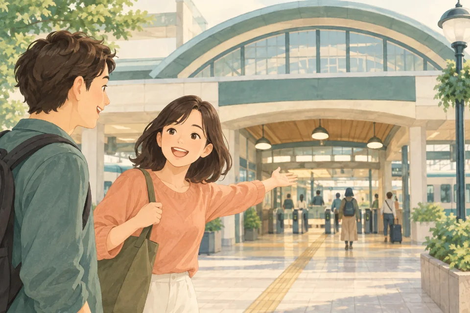 도착한 장소가 역임을 알려줄 때.