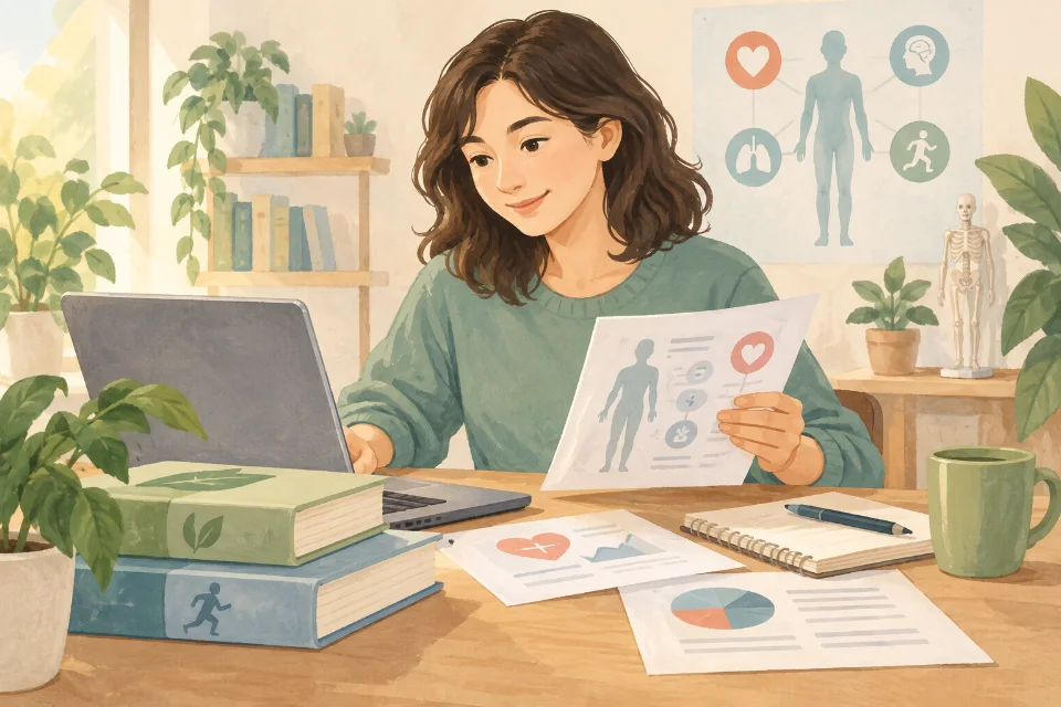 건강에 관한 자료를 모으고 있다고 설명할 때.